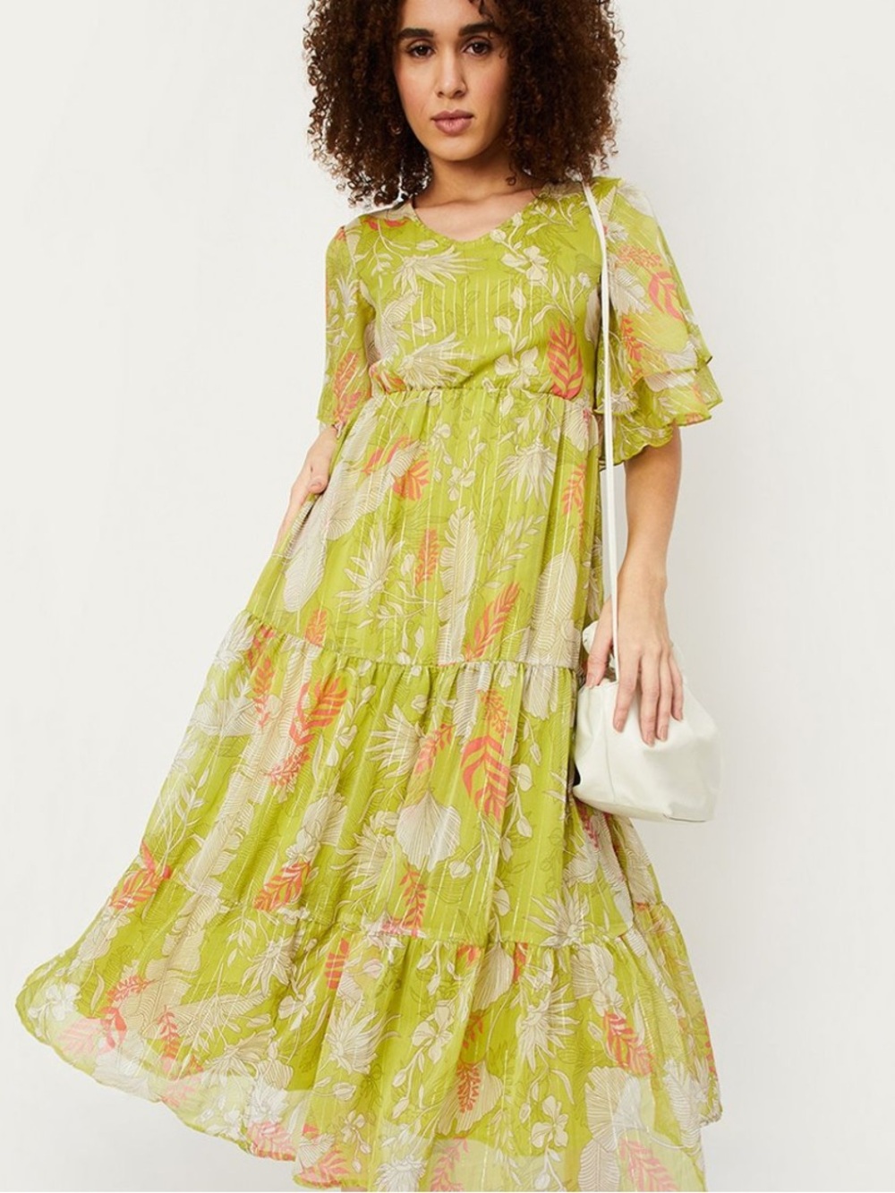 ·Max· floral ruffle tiered maxi dress